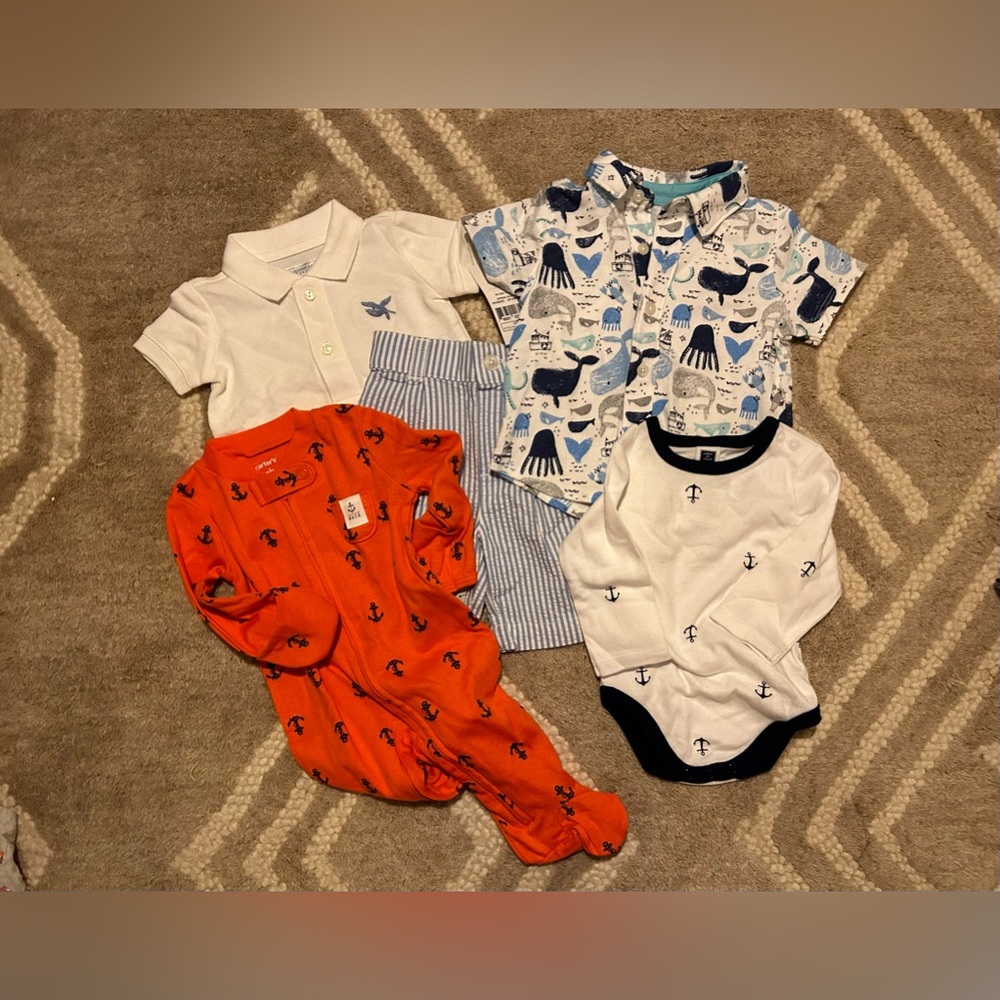 Mixed brand NB baby boy nautical NB+ surprise item
